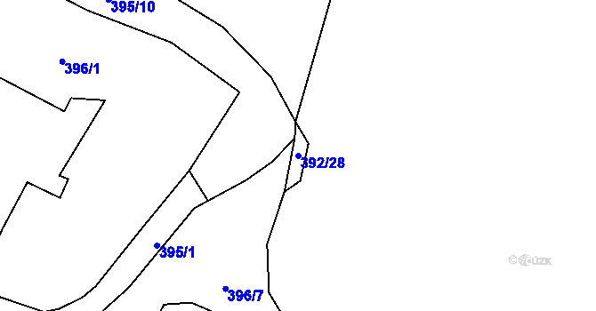 Parcela st. 392/28 v KÚ Ratboř, Katastrální mapa