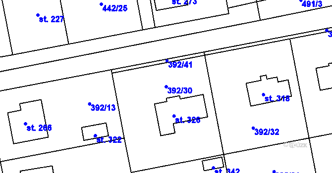 Parcela st. 392/30 v KÚ Ratboř, Katastrální mapa