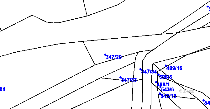 Parcela st. 347/20 v KÚ Ratboř, Katastrální mapa
