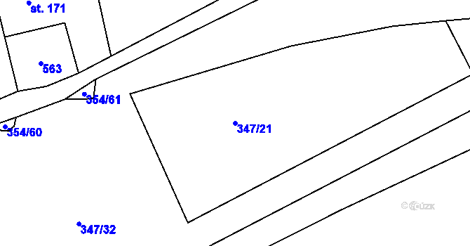 Parcela st. 347/21 v KÚ Ratboř, Katastrální mapa