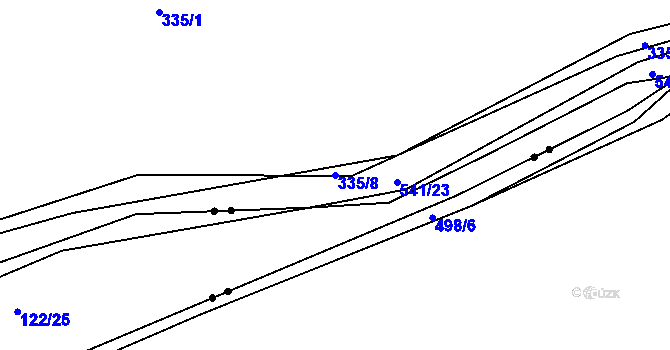 Parcela st. 335/8 v KÚ Ratboř, Katastrální mapa