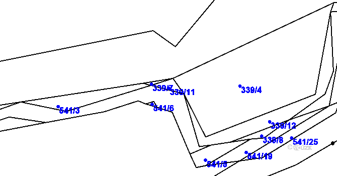 Parcela st. 339/11 v KÚ Ratboř, Katastrální mapa