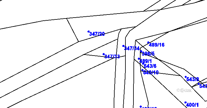 Parcela st. 347/33 v KÚ Ratboř, Katastrální mapa