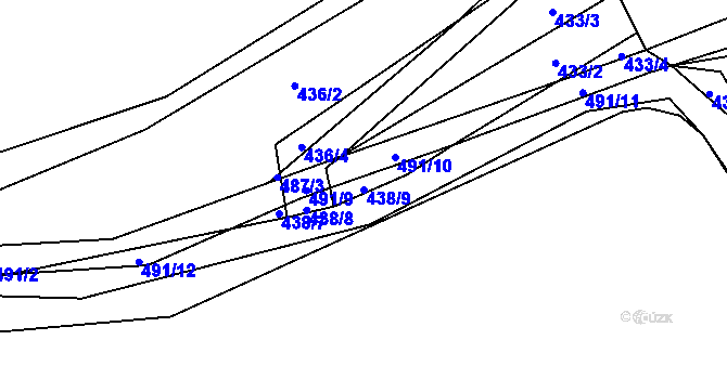 Parcela st. 438/9 v KÚ Ratboř, Katastrální mapa