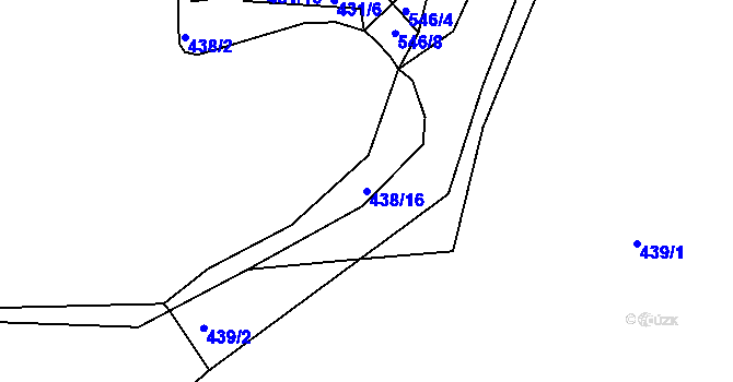 Parcela st. 438/16 v KÚ Ratboř, Katastrální mapa