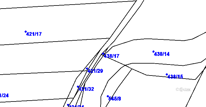 Parcela st. 438/17 v KÚ Ratboř, Katastrální mapa