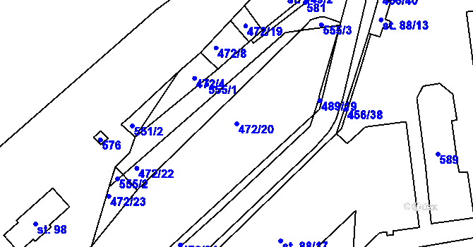 Parcela st. 472/20 v KÚ Ratboř, Katastrální mapa