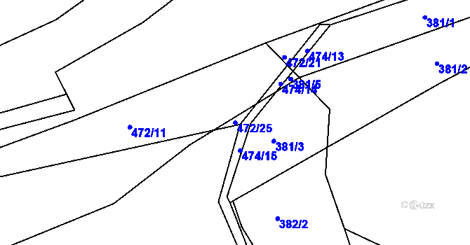 Parcela st. 472/25 v KÚ Ratboř, Katastrální mapa