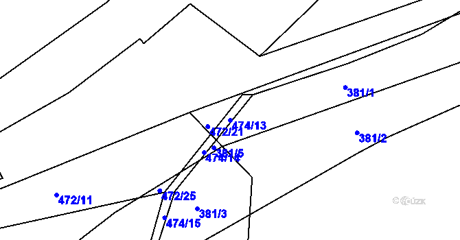 Parcela st. 474/13 v KÚ Ratboř, Katastrální mapa