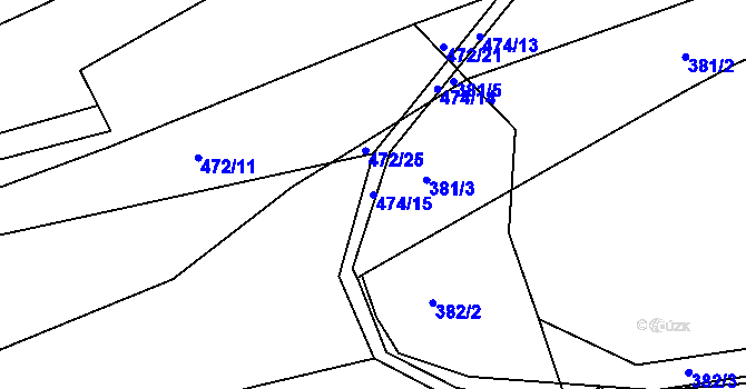 Parcela st. 474/15 v KÚ Ratboř, Katastrální mapa