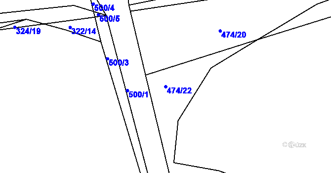 Parcela st. 474/22 v KÚ Ratboř, Katastrální mapa