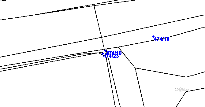 Parcela st. 474/23 v KÚ Ratboř, Katastrální mapa
