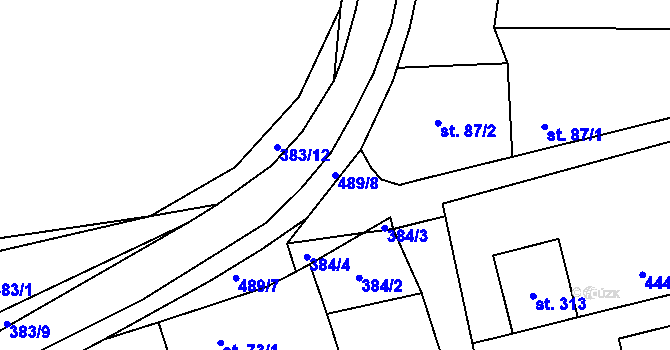 Parcela st. 489/8 v KÚ Ratboř, Katastrální mapa