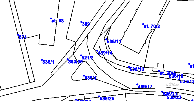Parcela st. 489/14 v KÚ Ratboř, Katastrální mapa