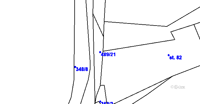 Parcela st. 489/21 v KÚ Ratboř, Katastrální mapa
