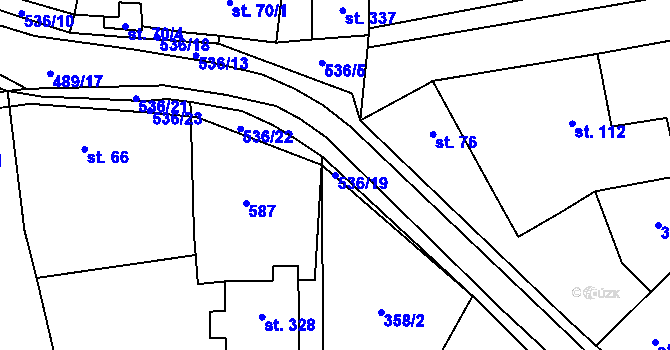 Parcela st. 536/19 v KÚ Ratboř, Katastrální mapa