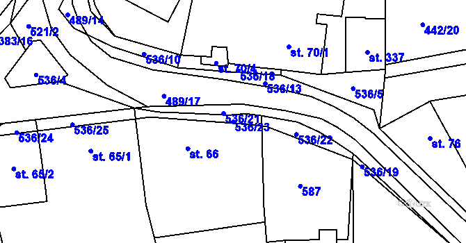 Parcela st. 536/23 v KÚ Ratboř, Katastrální mapa