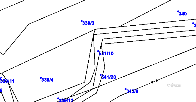 Parcela st. 541/10 v KÚ Ratboř, Katastrální mapa