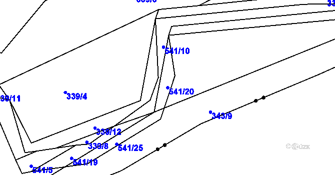 Parcela st. 541/20 v KÚ Ratboř, Katastrální mapa