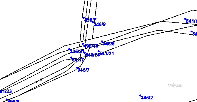 Parcela st. 541/21 v KÚ Ratboř, Katastrální mapa