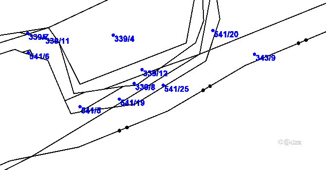 Parcela st. 541/25 v KÚ Ratboř, Katastrální mapa
