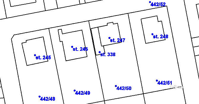 Parcela st. 338 v KÚ Ratboř, Katastrální mapa