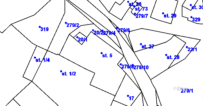 Parcela st. 5 v KÚ Sedlov, Katastrální mapa