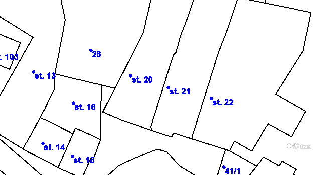 Parcela st. 21 v KÚ Sedlov, Katastrální mapa