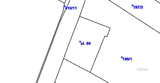 Parcela st. 69 v KÚ Sedlov, Katastrální mapa