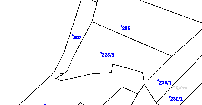 Parcela st. 225/6 v KÚ Sedlov, Katastrální mapa
