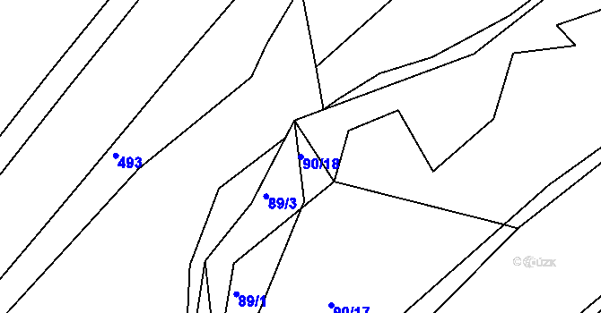 Parcela st. 90/18 v KÚ Sedlov, Katastrální mapa