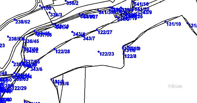 Parcela st. 122/23 v KÚ Sedlov, Katastrální mapa