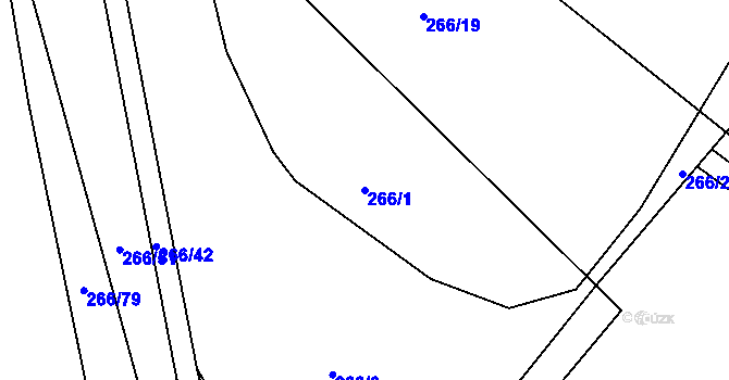 Parcela st. 266/1 v KÚ Ratenice, Katastrální mapa