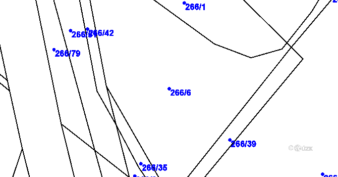 Parcela st. 266/6 v KÚ Ratenice, Katastrální mapa