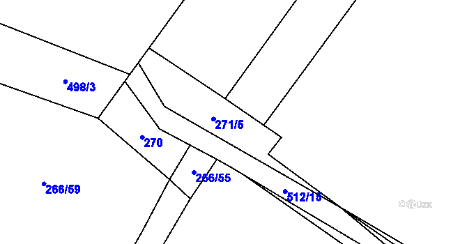 Parcela st. 271/3 v KÚ Ratenice, Katastrální mapa