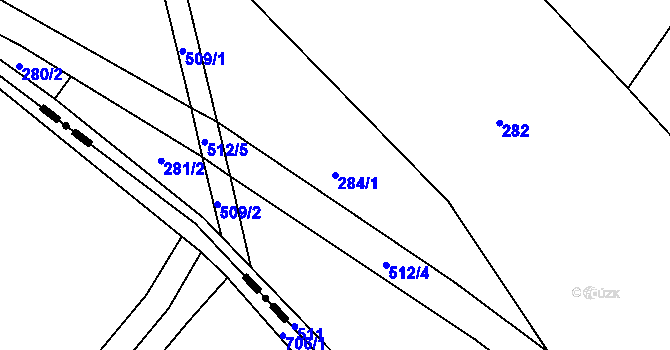 Parcela st. 284/1 v KÚ Ratenice, Katastrální mapa