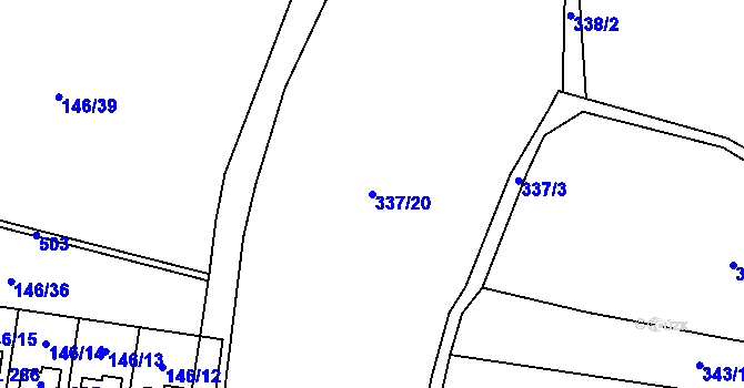 Parcela st. 337/20 v KÚ Ratenice, Katastrální mapa