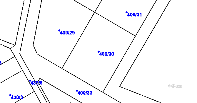Parcela st. 400/30 v KÚ Ratenice, Katastrální mapa