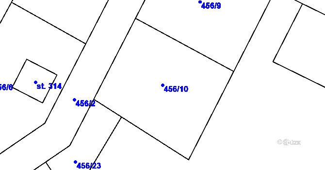 Parcela st. 456/10 v KÚ Ratenice, Katastrální mapa