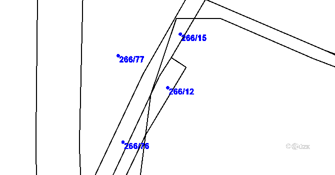 Parcela st. 266/12 v KÚ Ratenice, Katastrální mapa