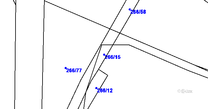 Parcela st. 266/15 v KÚ Ratenice, Katastrální mapa