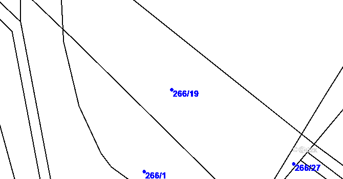 Parcela st. 266/19 v KÚ Ratenice, Katastrální mapa
