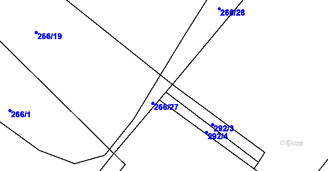 Parcela st. 266/24 v KÚ Ratenice, Katastrální mapa