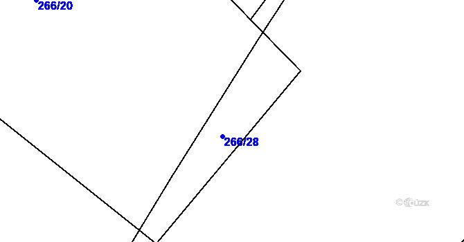 Parcela st. 266/28 v KÚ Ratenice, Katastrální mapa