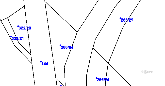 Parcela st. 266/40 v KÚ Ratenice, Katastrální mapa