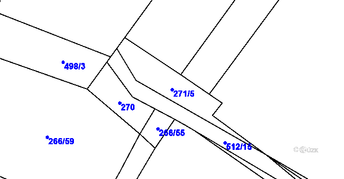 Parcela st. 271/5 v KÚ Ratenice, Katastrální mapa