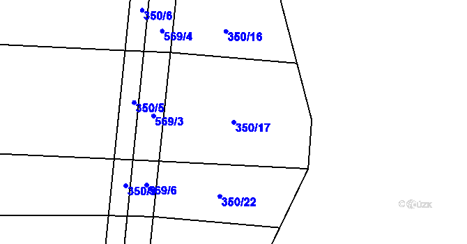 Parcela st. 350/17 v KÚ Ratenice, Katastrální mapa