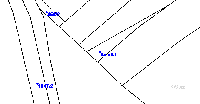 Parcela st. 465/13 v KÚ Ratenice, Katastrální mapa