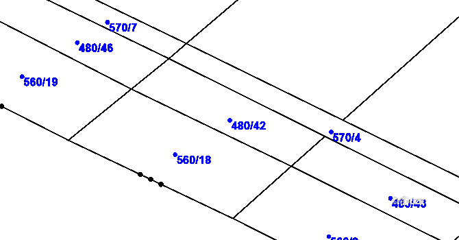 Parcela st. 480/42 v KÚ Ratenice, Katastrální mapa