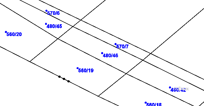 Parcela st. 480/46 v KÚ Ratenice, Katastrální mapa